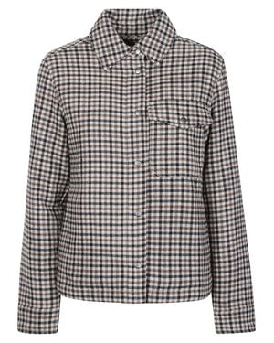 Woolrich Alaskan Boxy Checkered Wool-Blend Overshirt - Black