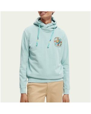 Scotch & Soda Felpa Artwork Hoodie - Blue