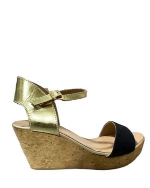 Eric Michael Dora Ankle Strap Wedge Sandals - Green