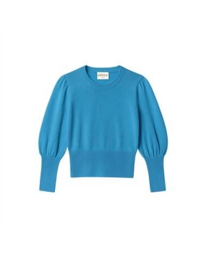 Crush Cashmere Blend Pullover Sweater - Blue
