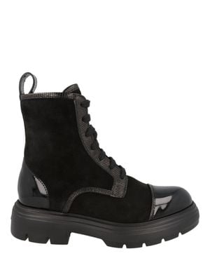 Ferragamo Dyon Combat Boots - Black