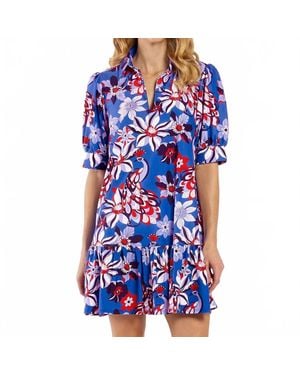 Jude Connally Tierney Short Sleeve Mini Dress - Blue
