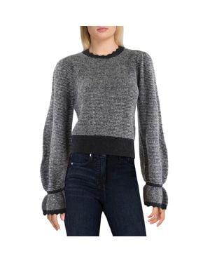 Joie Scalloped Knit Pullover Sweater - Gray