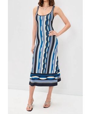 MISA Los Angles Tali Dress Stripe Dress - Blue