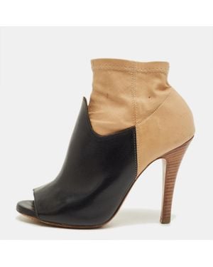 Maison Margiela Leather 5Ac Peep Toe Booties - Black