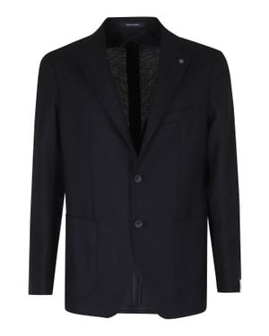 Tagliatore Single-Breasted Micro-Perforated Wool Blazer - Black