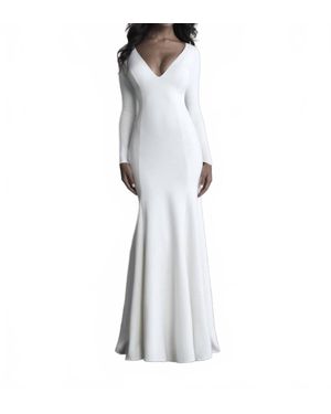 Allure Bridals Long Sleeve Wedding Dress - White