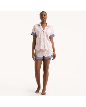 Nautica Printed Boxer Pajama Set - Pink