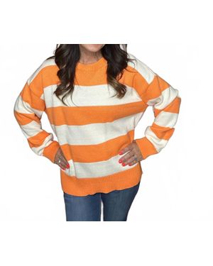 Kori Gameday Striped Sweater - Orange