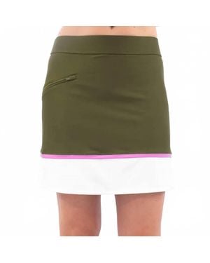 Belyn Key Contrast Banded Skort - Green