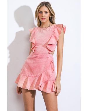 TRUEDAMES Sight Of Sweetness Twill Romper - Pink