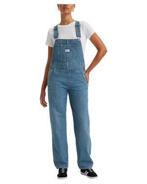 Levi's Overalls Denim Cotton Adjustable Strap Straight Leg Red953 - Blue