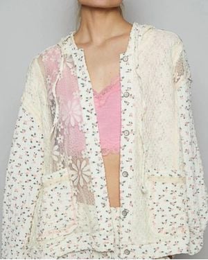 Pol Ditzy Floral Hoodie Jacket - Multicolor