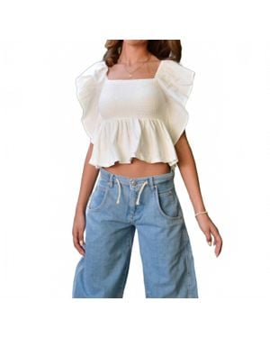 Summer Loving Aurora Ruffle Top - Blue