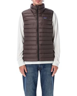 Patagonia Down Sweater Recycled Nylon Puffer Vest With Rds 800-Fill Goose Down - Gray