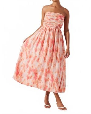 Astr Aneesha Tie Dye Midi Dress - Pink