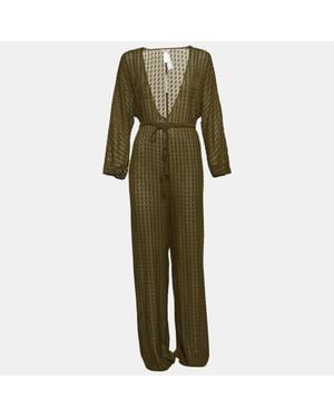 Eres Textured Lurex Silk Blend Jumpsuit - Green