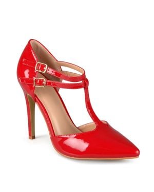 Journee Collection Tru Pumps Faux Leather Stiletto Heel Hawk2391 - Red