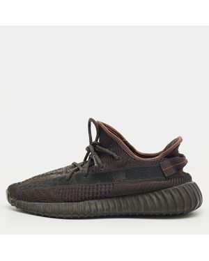 Yeezy Knit Fabric Boost 350 V2 Lace Up Sneakers - Black