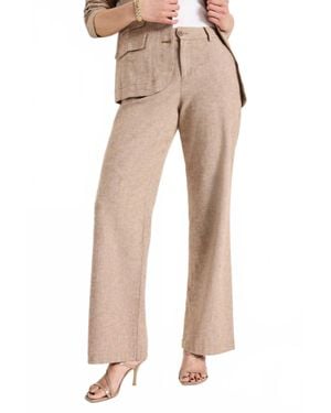 NIC+ZOE Linen Cotton Eliot Wide Leg Pant - Natural
