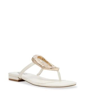 Steve Madden Melo Sandals 'Swhite Embellished Toe Post Thong Zogg1529
