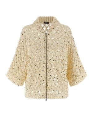 Peserico Cotton Cardigan - Natural