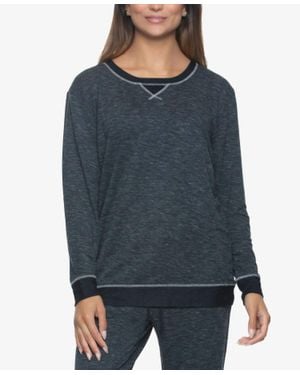 Felina Ribbed Taylor Boyfriend Sleep Sweatshirt - Blue