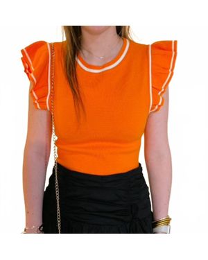 Day + Moon Piper Ruffle Sleeve Bodysuit - Orange
