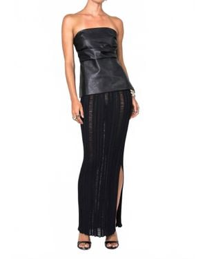 NonChalant Label Xena Strapless Leather Top - Black