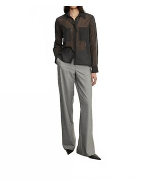 Enza Costa Cotton Organza Shirt - Black