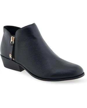 Aerosoles Collaroy Leather Round Toe Ankle Boots Lion764 - Blue