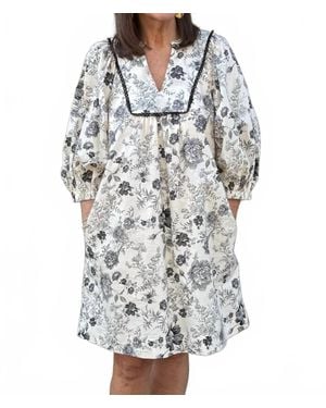 J joy Front Yoke Trimmed Dress - Gray