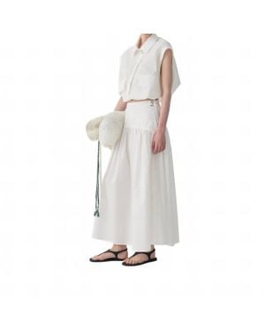 Beatrice B. Midi Skirt With Side Buckles - White