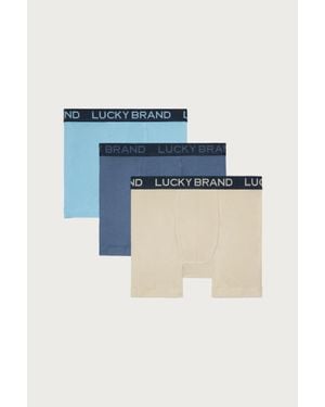 Lucky Brand 3 Pack Cotton Viscose Boxer Briefs - Blue