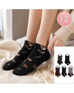 Fashnzfab 12Pairs - Black