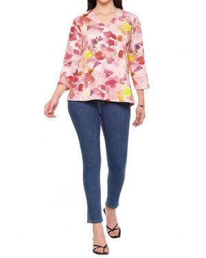 parsley & sage Avril V-Neck Top - Pink