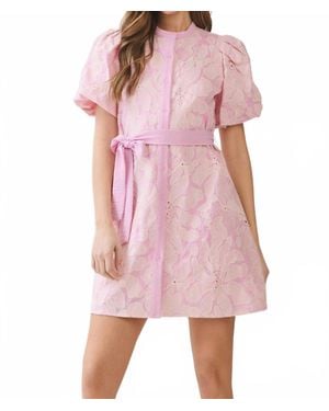 TCEC Faye Floral Eyelet Mini Dress - Pink