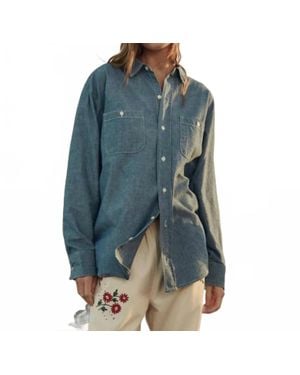 The Great Road Long Sleeve Button Down Shirt - Blue