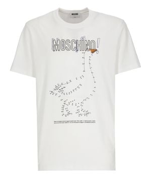 Moschino Short-Sleeve Playful Logo Cotton T-Shirt - White