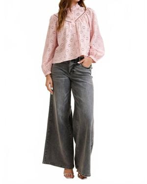 Judy Blue Mid Rise Palazzo Split Back Yoke Jeans - Multicolor