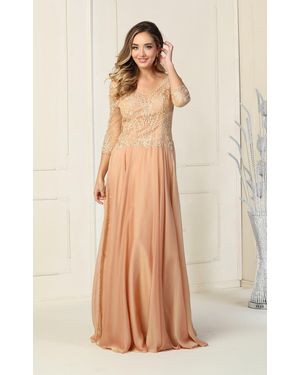 TRUEDAMES Plus Size Mother Of The Bride Dress - Natural