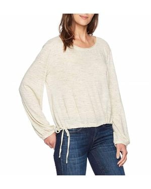 Three Dots Nepps Jersey Neck Short Shirt - White