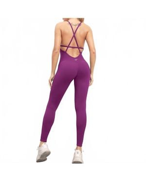 Rockstar Peach Strappy Scoopneck Jumpsuit - Purple