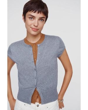 Maeve Coco Short-Sleeve Cardigan - Gray