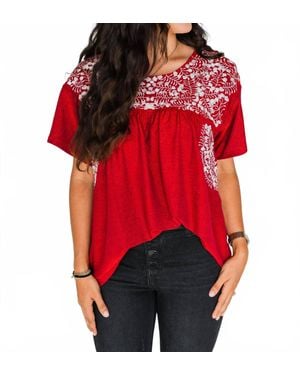 Layerz Clothing Tally Short Sleeve Top - Red
