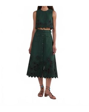 Saloni Beth Crop C Top - Green