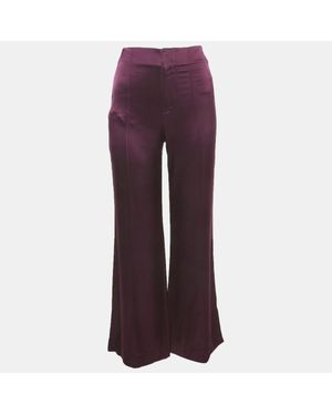 Alice + Olivia Satin Wide Leg Pants - Purple