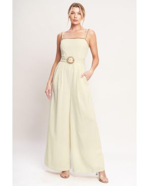 TRUEDAMES The Quiet Statement Woven Jumpsuit - Natural