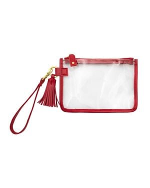 Capri Designs Game Day Clear Tassel Wristlet - Red