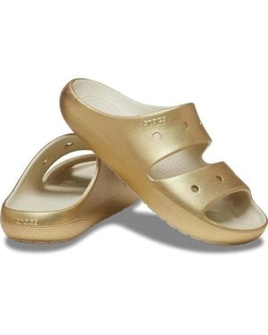 Crocs™ Classic 209970-710 Sandals Usgold Round Toe Slip On Slides Kfc159 - Metallic